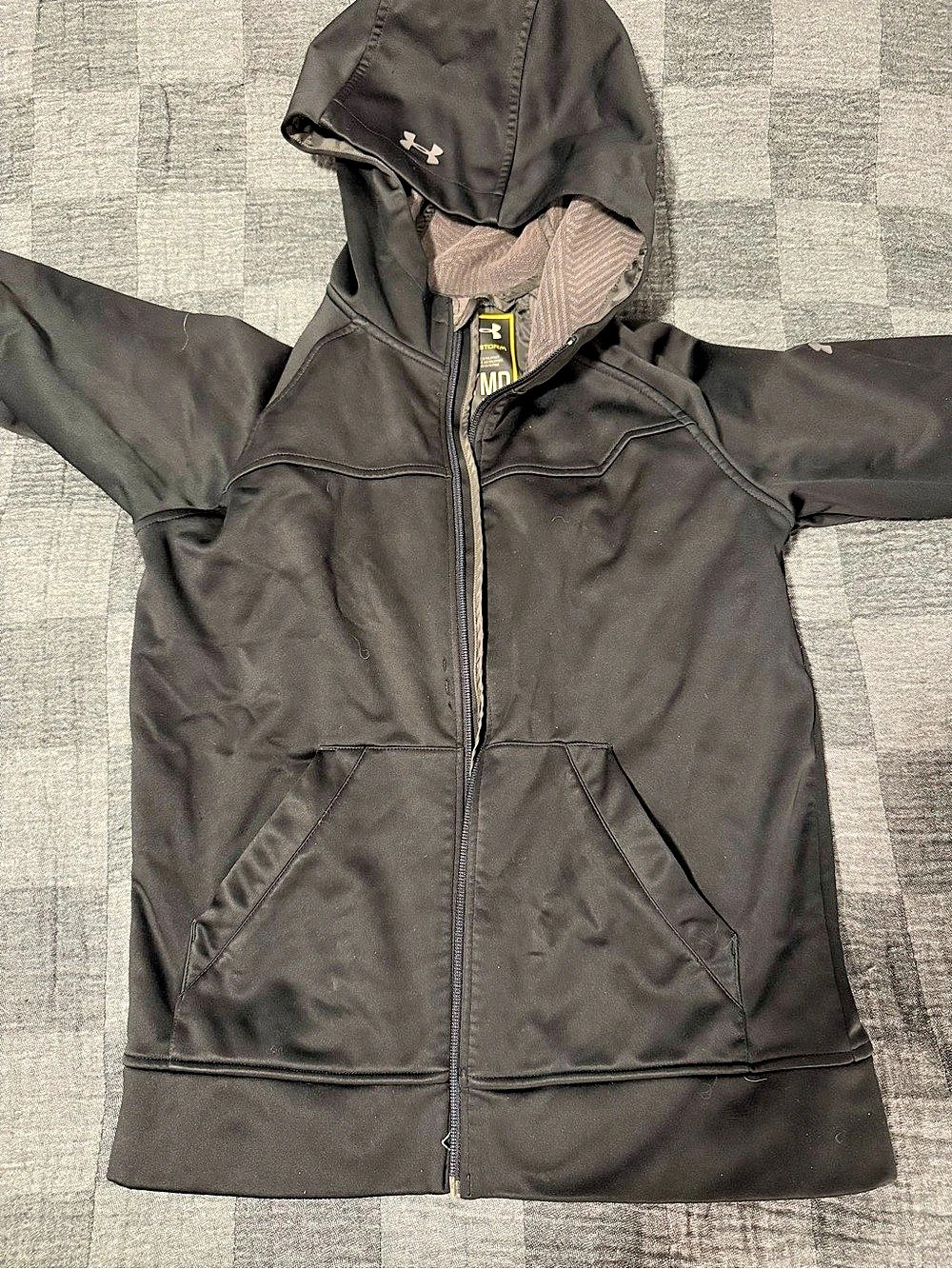 Under Armour Storm Full Zip Hooded Jacket Boys Black Size Medium